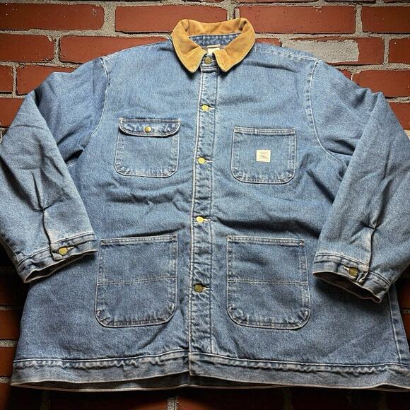 Vintage Pointer Brand Denim Blanket Lined Barn Chore Jacket Coat Men's 2XL XXL - Picture 1 of 12
